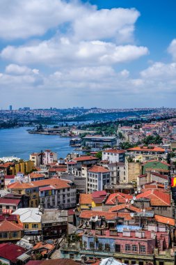 Galata Kulesi, İstanbul ve Türkiye 'den Altın Boynuz' un panoramik manzarası