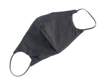 Beyaz arkaplanda siyah yüz maskesi