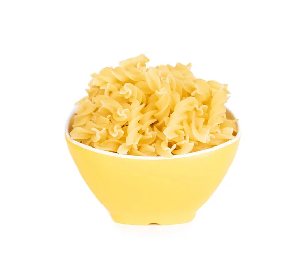 Verse Rauwe Pasta Witte Achtergrond — Stockfoto