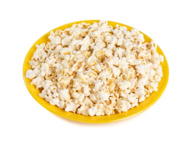 Beyaz Arkaplanda Lezzetli Ev Yapımı Patlamış Mısır