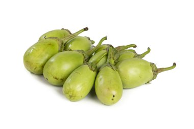 Taze Sağlıklı Patlıcan Beyaz Arkaplanda İzole Edildi