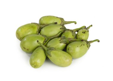 Taze Sağlıklı Patlıcan Beyaz Arkaplanda İzole Edildi