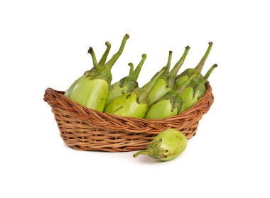 Taze Sağlıklı Patlıcan Beyaz Arkaplanda İzole Edildi