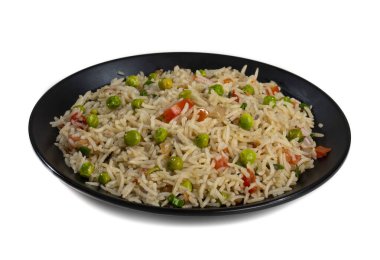 Indian Cuisine Basmati Rice Pilaf, Pulao With Peas or Matar Rice and Vegetables