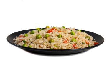 Indian Cuisine Basmati Rice Pilaf, Pulao With Peas or Matar Rice and Vegetables