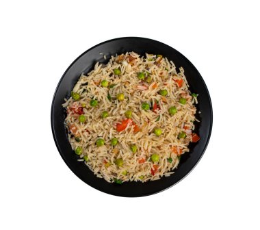 Indian Cuisine Basmati Rice Pilaf, Pulao With Peas or Matar Rice and Vegetables