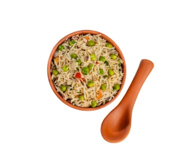 Indian Cuisine Basmati Rice Pilaf, Pulao With Peas or Matar Rice and Vegetables