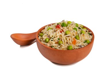 Indian Cuisine Basmati Rice Pilaf, Pulao With Peas or Matar Rice and Vegetables