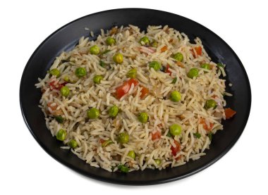 Indian Cuisine Basmati Rice Pilaf, Pulao With Peas or Matar Rice and Vegetables