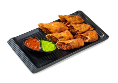 Fresh Fried Spring Rolls isolated on White Background