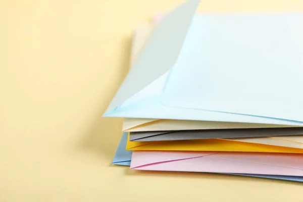 Paper color envelope for letters on a colored background in the air