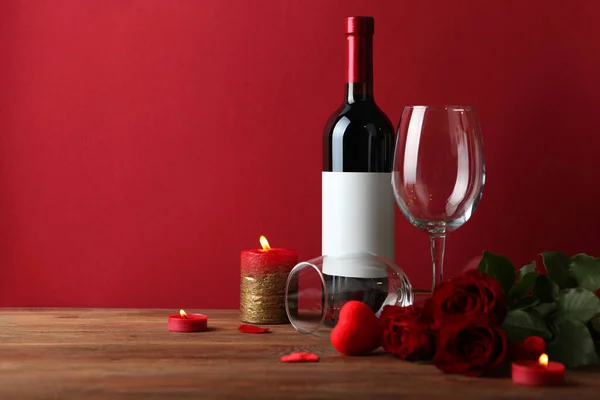 Schöner Valentinstag Hintergrund Auf Farbigem Hintergrund Mit Platz Für Text — Stockfoto