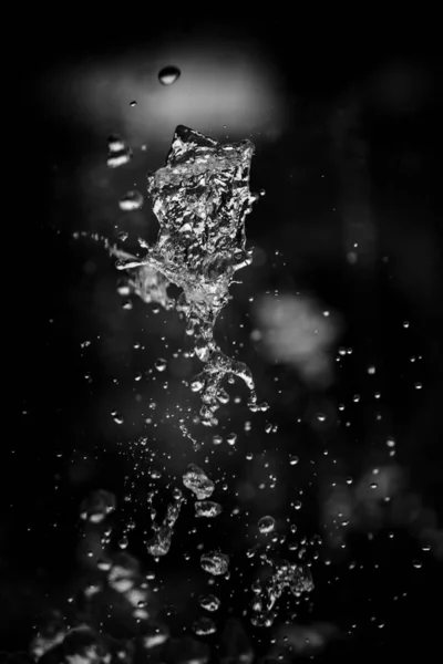 Water Liquid Splashing Isolated Black Background — Stock Photo, Image