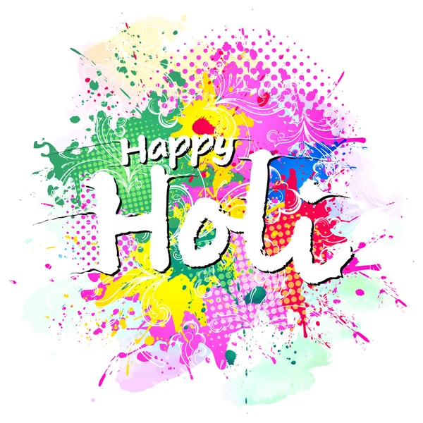 Happy Holi, un festival de primavera de colores — Vector de stock