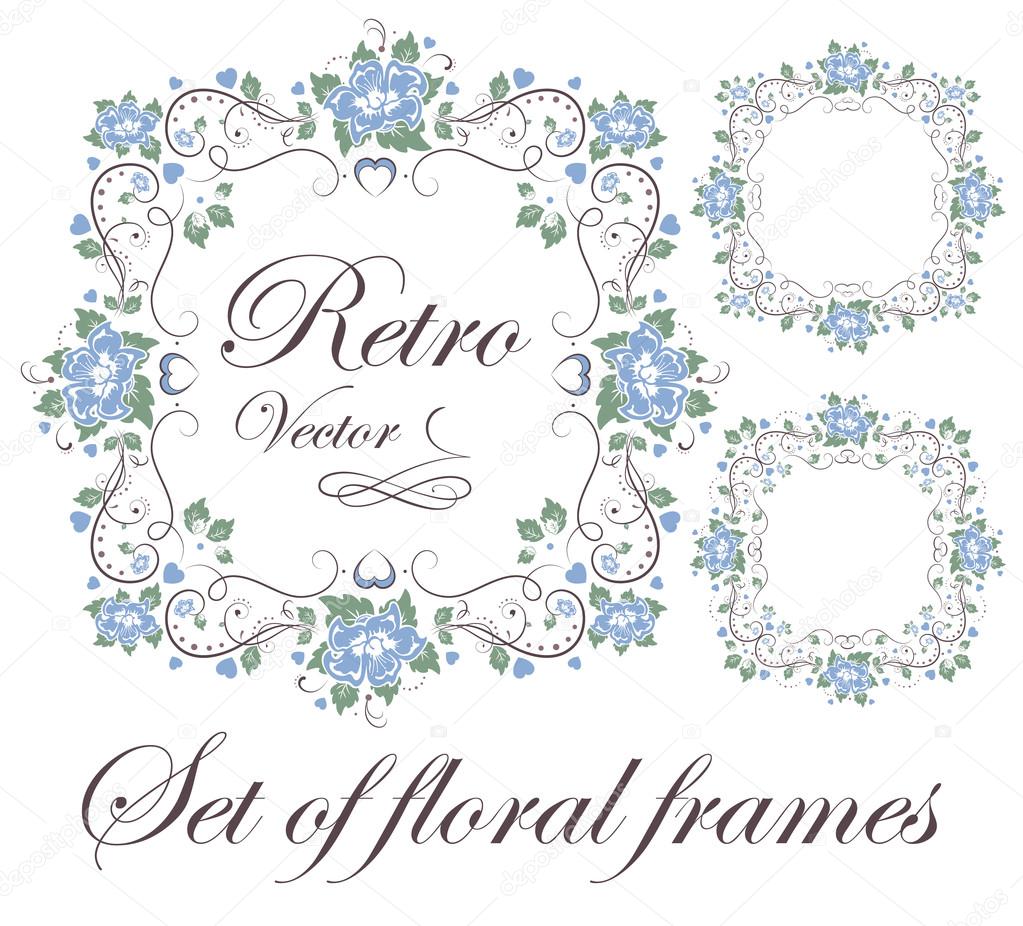 Set of floral frames