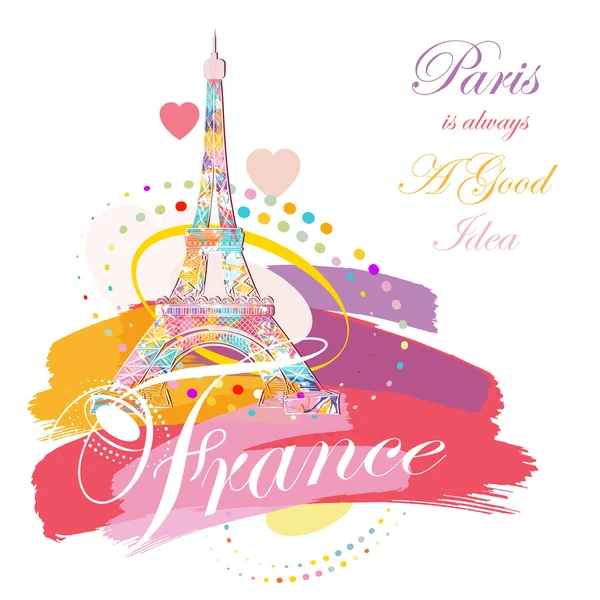 Fondo romántico con torre Eiffel — Vector de stock