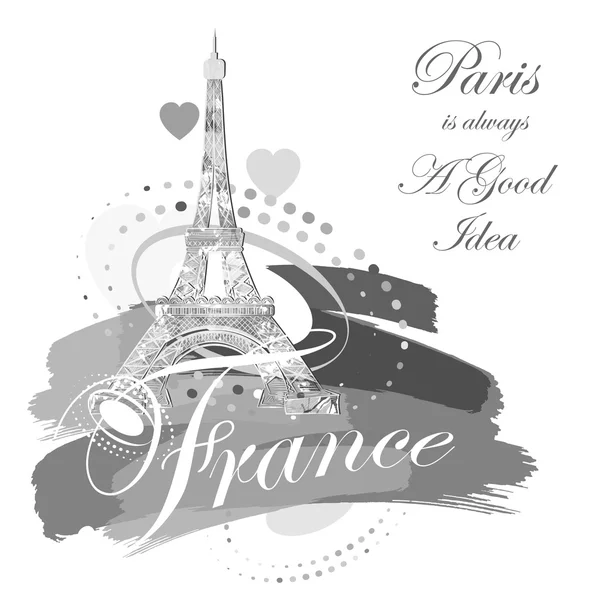 Fondo romántico con torre Eiffel — Vector de stock