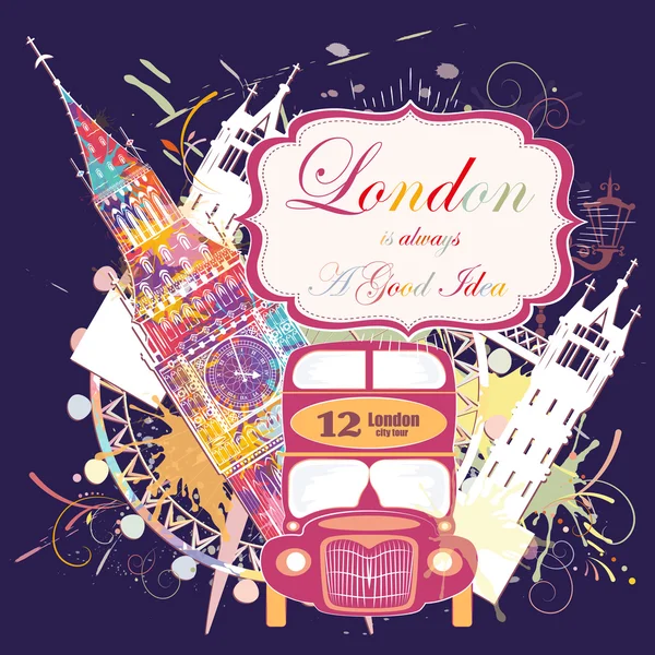London landmarks, vector illustration — Stock Vector
