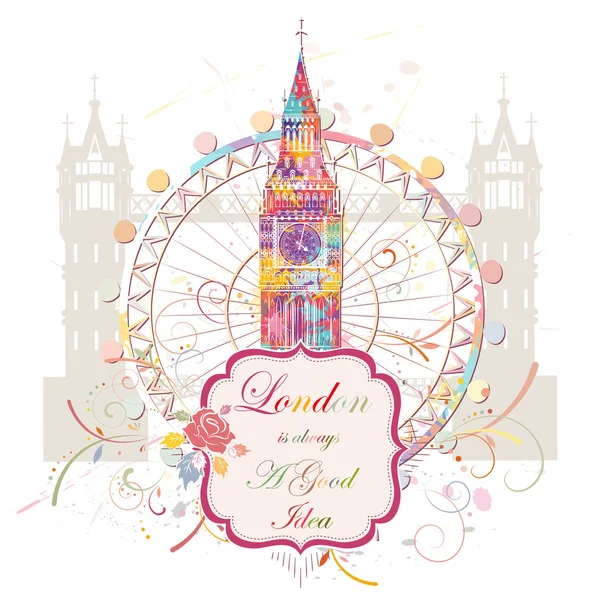 London landmarks, vector illustration — Stock Vector