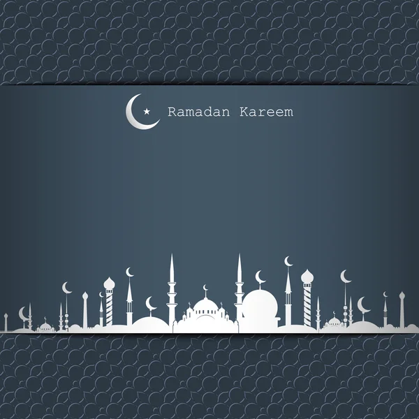 Tarjeta de felicitación Ramadán Kareem — Vector de stock