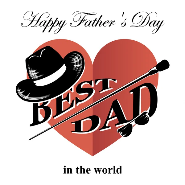 Fathers day, postcard in retro style — Stock Vector