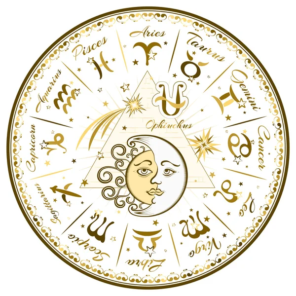 Zodiac signs, horoscope — Stock Vector