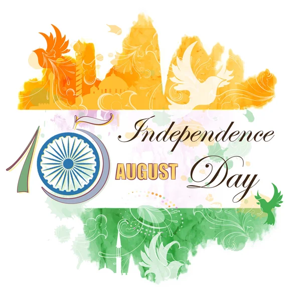 Dia da independência Dia da independência indiana fundo festivo com texto — Vetor de Stock