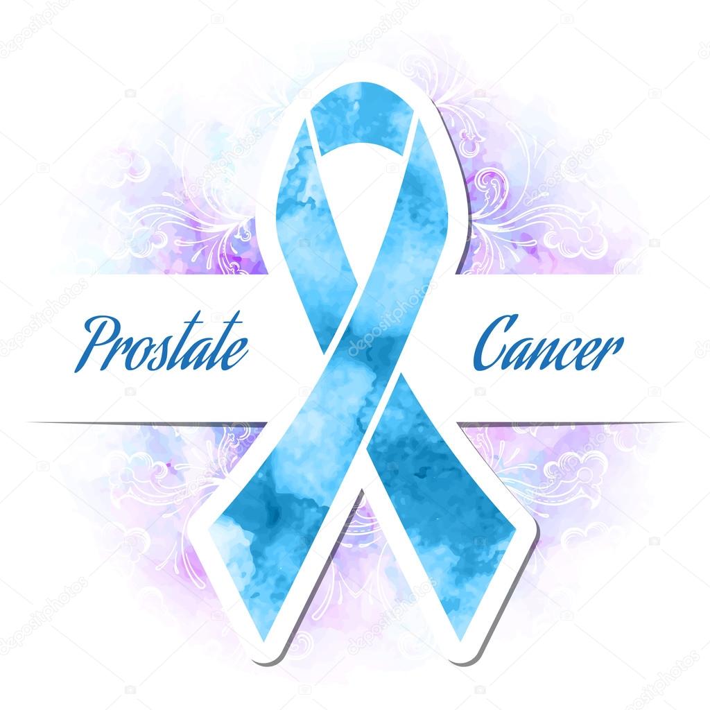 Blue ribbon prostate cancer, vector illustration