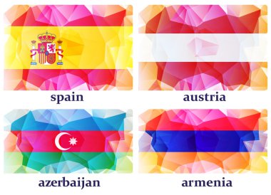 Dünya, vektör çizim bayrakları