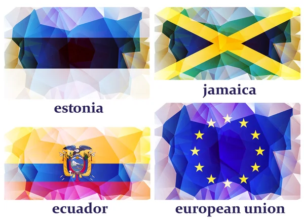 Bandeiras do mundo, ilustração vetorial — Vetor de Stock