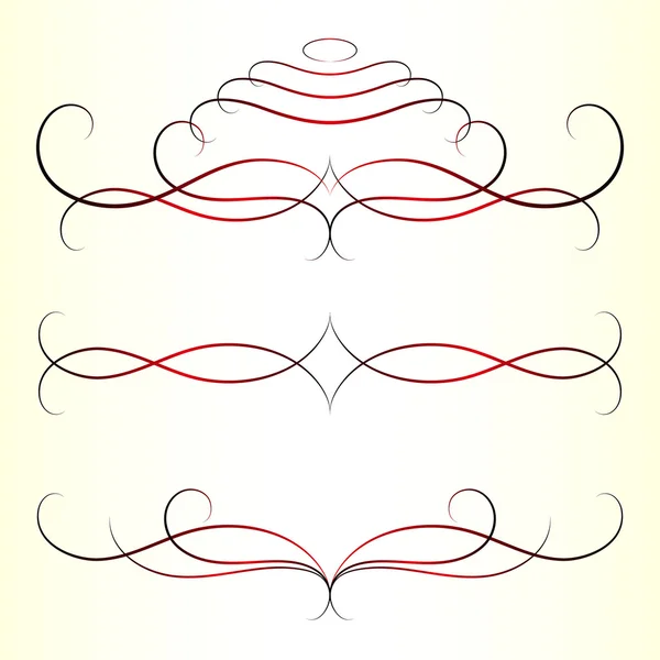 Elementos de diseño caligráfico vector conjunto — Archivo Imágenes Vectoriales