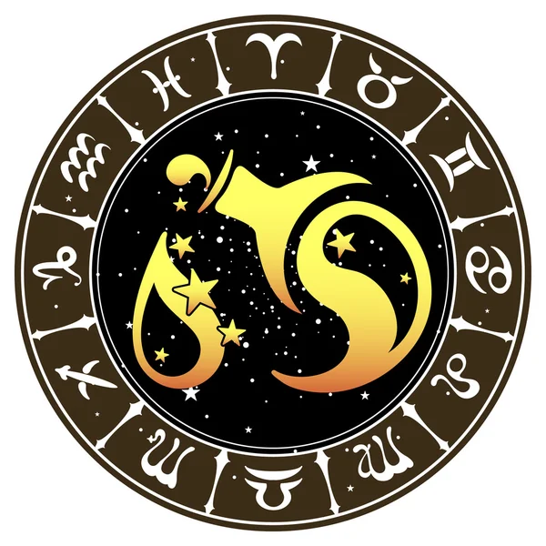 Signo do zodíaco Aquário, ilustração vetorial — Vetor de Stock