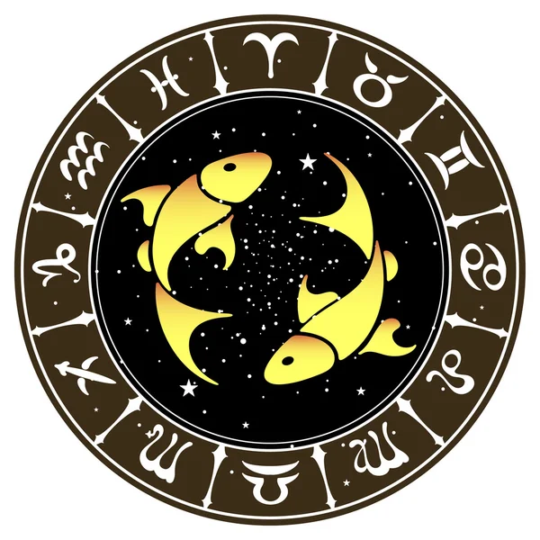El signo del zodiaco Piscis, ilustración vectorial — Archivo Imágenes Vectoriales