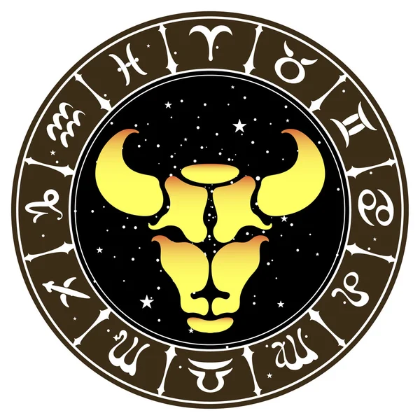 Signo del zodíaco Tauro, ilustración vectorial — Archivo Imágenes Vectoriales