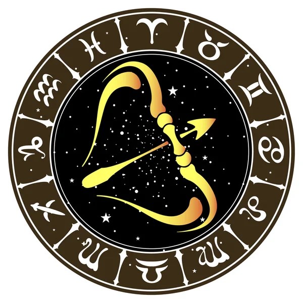 Le signe du zodiaque Sagittaire, illustration vectorielle — Image vectorielle