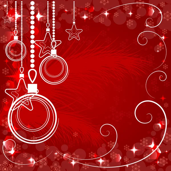 Fond rouge de Noël, illustration vectorielle — Image vectorielle