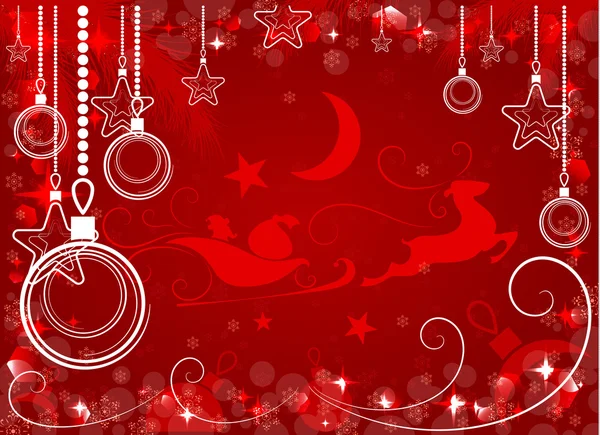 Fond rouge de Noël, illustration vectorielle — Image vectorielle