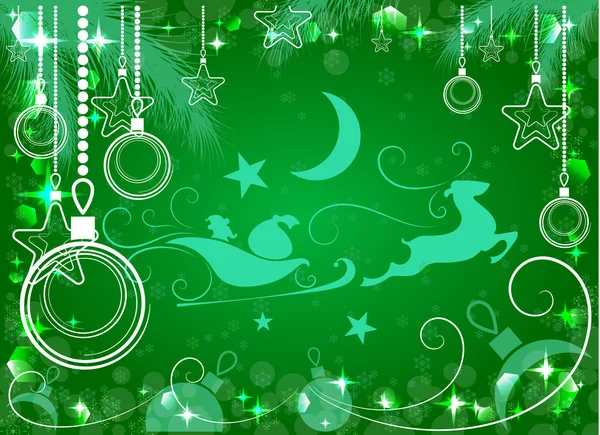 Fond vert de Noël, illustration vectorielle — Image vectorielle