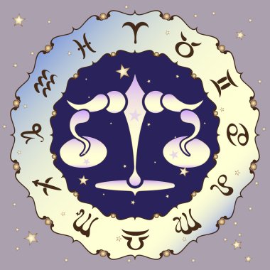 Terazi Burcu, vektör çizim