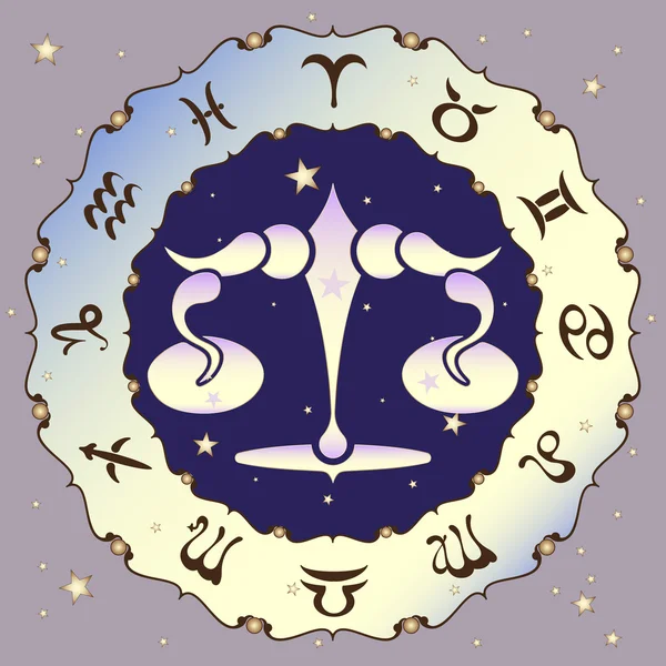 Terazi Burcu, vektör çizim