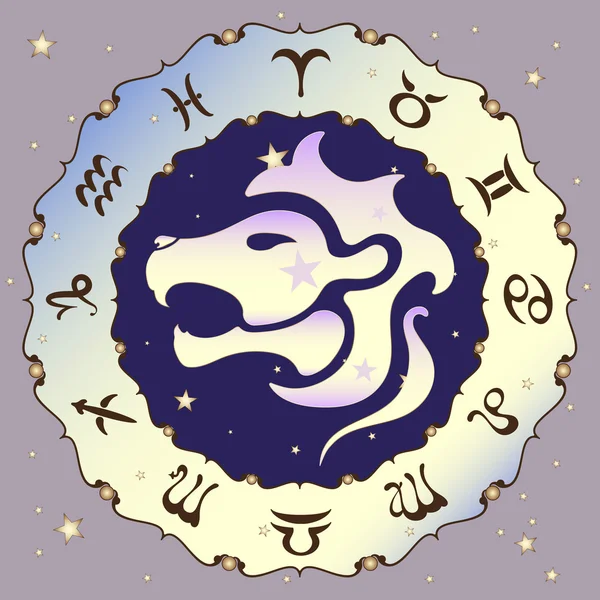 Segno zodiacale Leone, illustrazione vettoriale — Vettoriale Stock