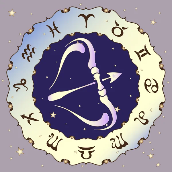 Sagittario segno zodiacale, illustrazione vettoriale — Vettoriale Stock