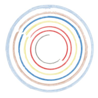 Suluboya daireler, gökkuşağı, vektör çizim