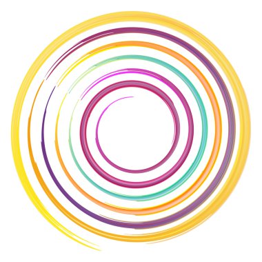 Suluboya daireler, gökkuşağı, vektör çizim