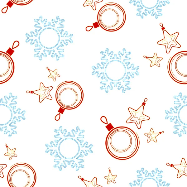 Holiday seamless background, Christmas decorations , vector illustration — Stock Vector