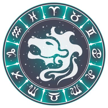 Leo burç işareti, vektör illüstrasyonu