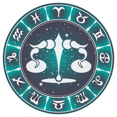 Terazi Burcu, vektör çizim