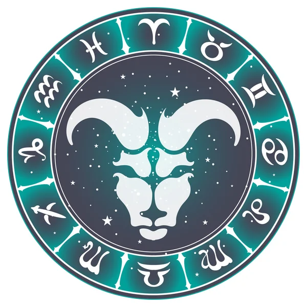 Signo del zodiaco de Aries, ilustración del vector — Vector de stock