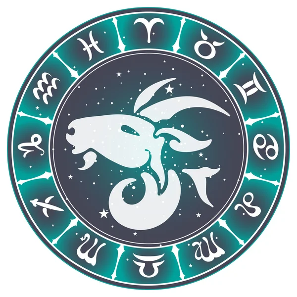 Capricorno segno zodiacale, illustrazione vettoriale — Vettoriale Stock