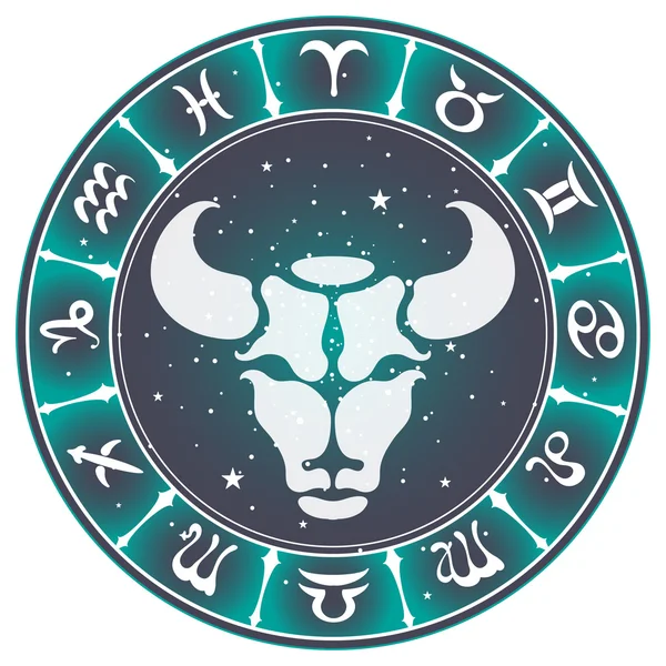 Toro segno zodiacale, illustrazione vettoriale — Vettoriale Stock